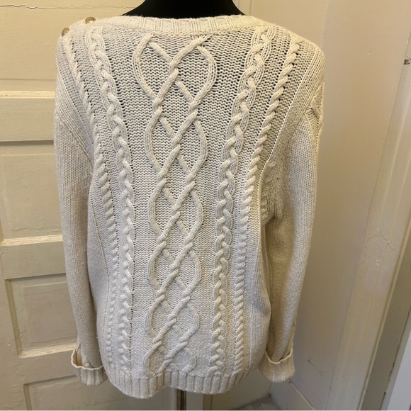 Women's Cable Knit Sweater - White - Picture 9 of 10